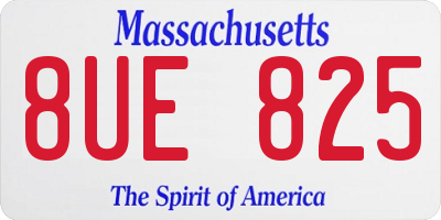MA license plate 8UE825