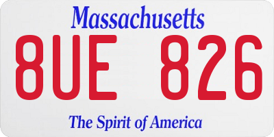 MA license plate 8UE826