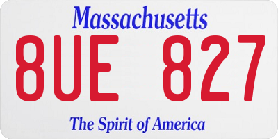 MA license plate 8UE827