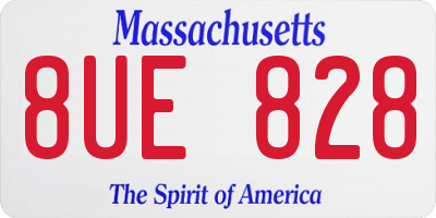MA license plate 8UE828