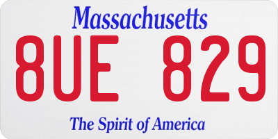 MA license plate 8UE829