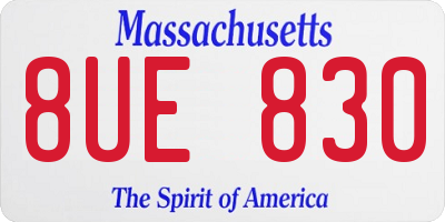MA license plate 8UE830