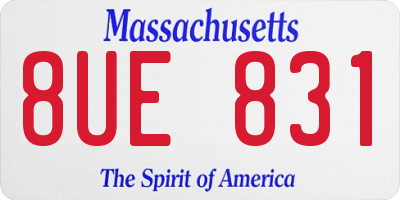 MA license plate 8UE831