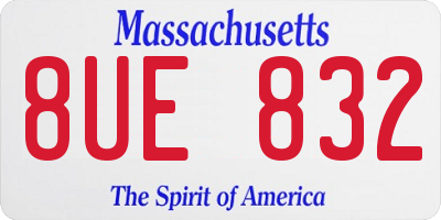 MA license plate 8UE832