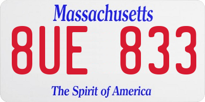 MA license plate 8UE833