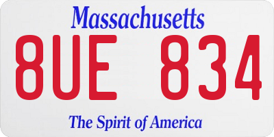 MA license plate 8UE834