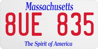 MA license plate 8UE835