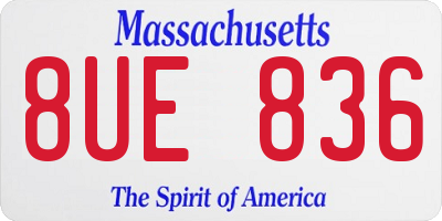 MA license plate 8UE836