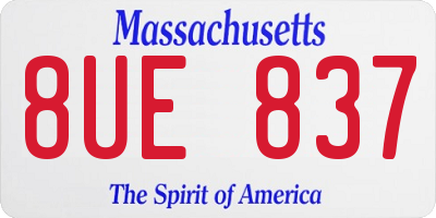 MA license plate 8UE837