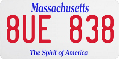 MA license plate 8UE838