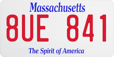 MA license plate 8UE841