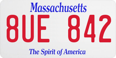 MA license plate 8UE842