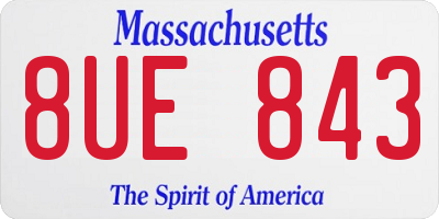 MA license plate 8UE843