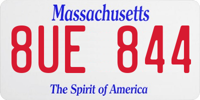 MA license plate 8UE844
