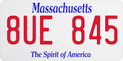 MA license plate 8UE845