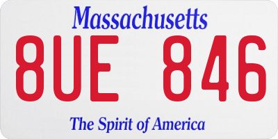 MA license plate 8UE846