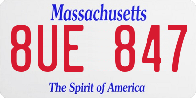 MA license plate 8UE847
