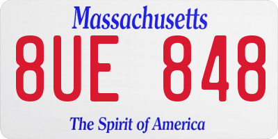 MA license plate 8UE848