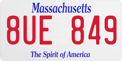 MA license plate 8UE849