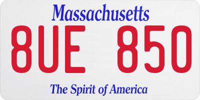 MA license plate 8UE850