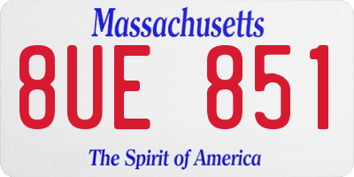 MA license plate 8UE851