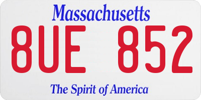 MA license plate 8UE852
