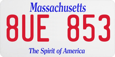 MA license plate 8UE853