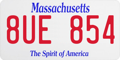 MA license plate 8UE854