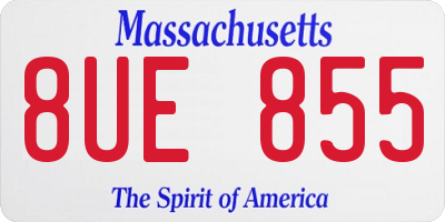 MA license plate 8UE855