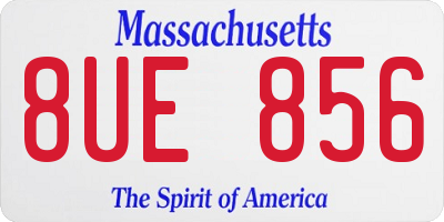 MA license plate 8UE856