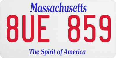 MA license plate 8UE859
