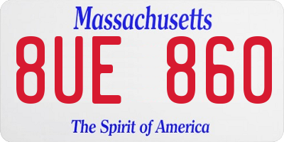 MA license plate 8UE860