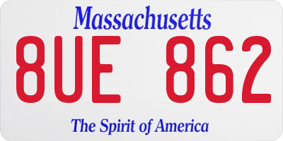 MA license plate 8UE862