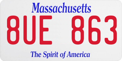 MA license plate 8UE863