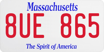 MA license plate 8UE865