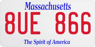 MA license plate 8UE866