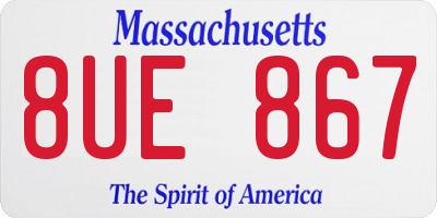 MA license plate 8UE867