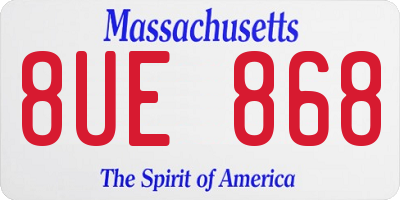 MA license plate 8UE868