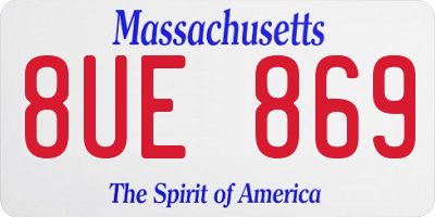 MA license plate 8UE869