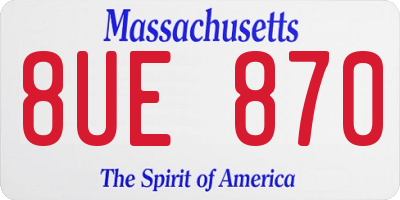 MA license plate 8UE870