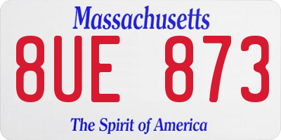 MA license plate 8UE873