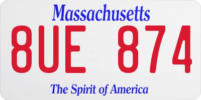 MA license plate 8UE874