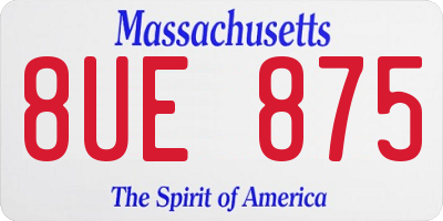 MA license plate 8UE875