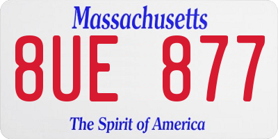MA license plate 8UE877