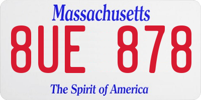 MA license plate 8UE878