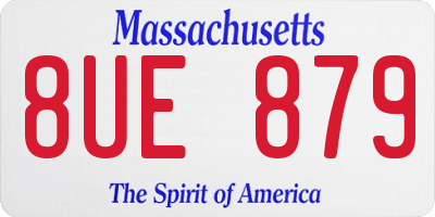 MA license plate 8UE879