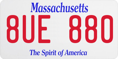 MA license plate 8UE880