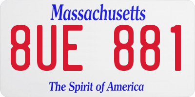 MA license plate 8UE881