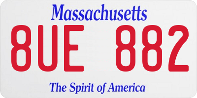 MA license plate 8UE882