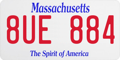MA license plate 8UE884